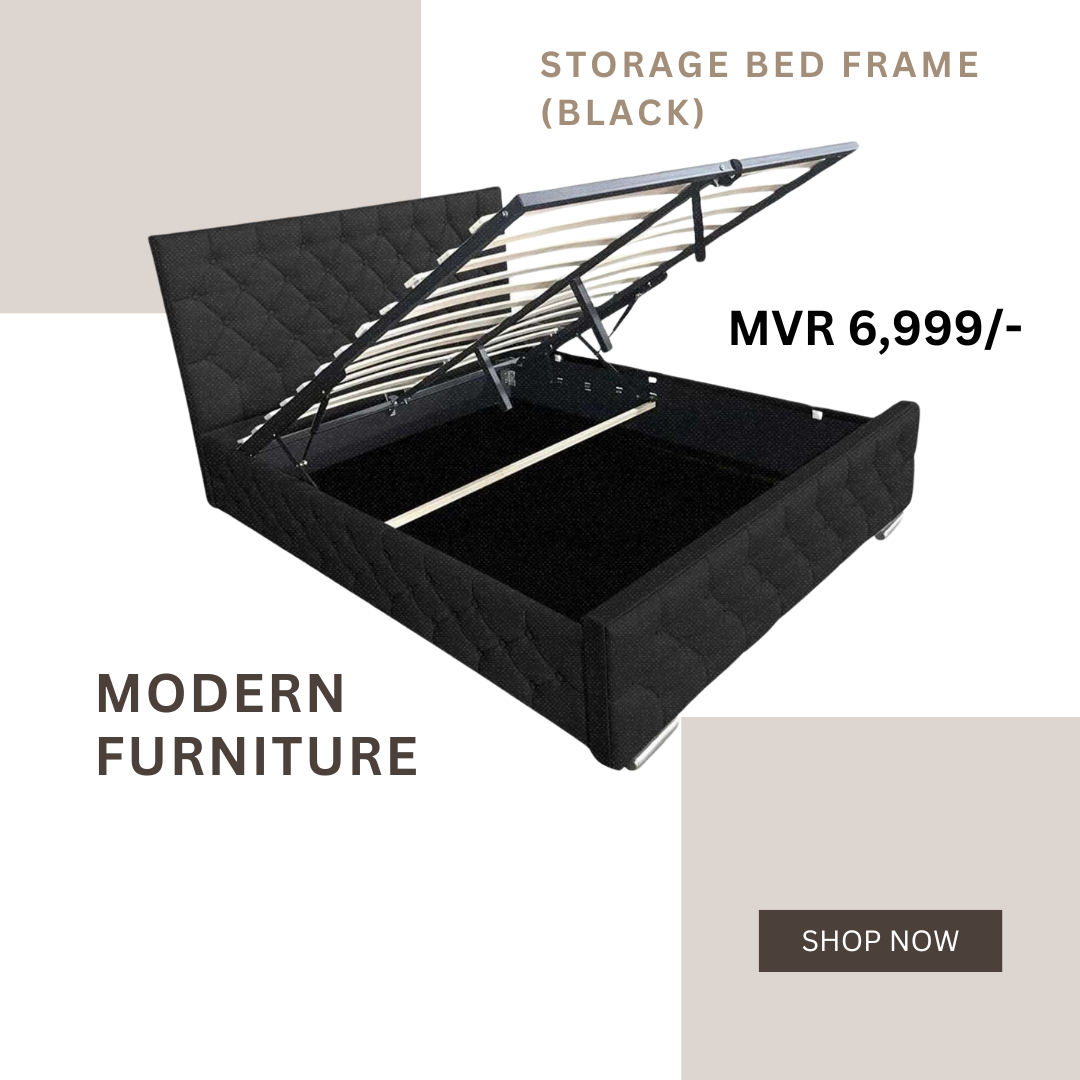 Leather Storage Bed Frame (Black)